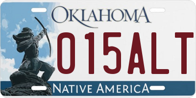OK license plate 015ALT