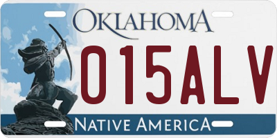OK license plate 015ALV