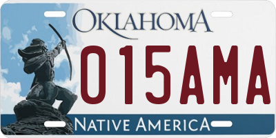 OK license plate 015AMA