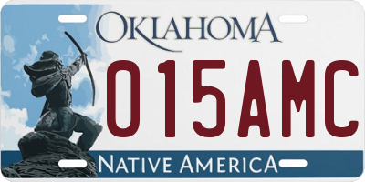 OK license plate 015AMC