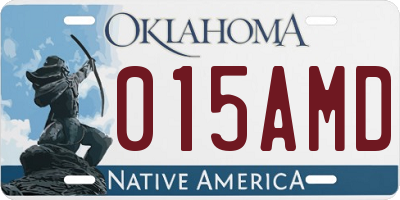 OK license plate 015AMD