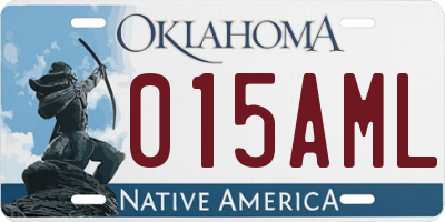 OK license plate 015AML