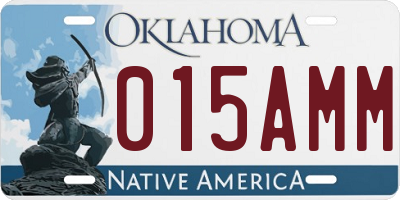 OK license plate 015AMM