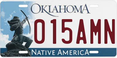 OK license plate 015AMN