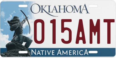 OK license plate 015AMT