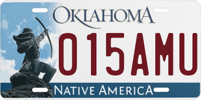 OK license plate 015AMU