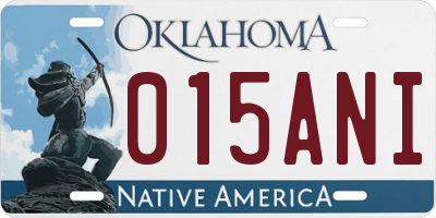 OK license plate 015ANI