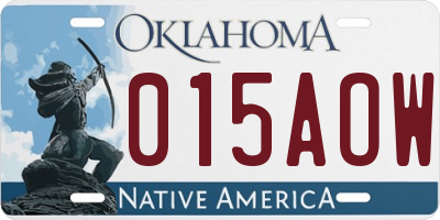OK license plate 015AOW
