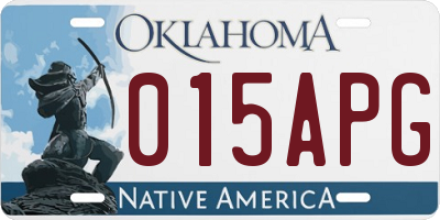 OK license plate 015APG