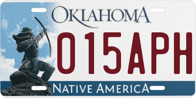 OK license plate 015APH