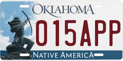 OK license plate 015APP