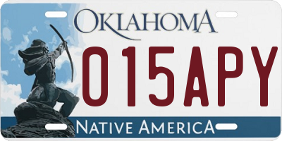 OK license plate 015APY