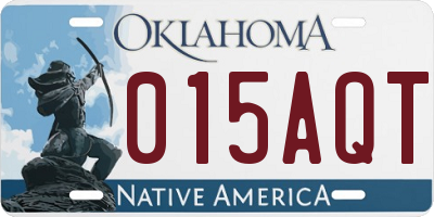 OK license plate 015AQT