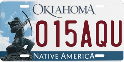 OK license plate 015AQU