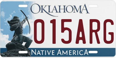OK license plate 015ARG