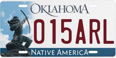 OK license plate 015ARL