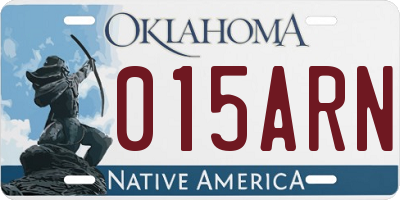 OK license plate 015ARN