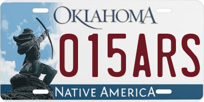 OK license plate 015ARS