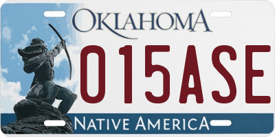 OK license plate 015ASE
