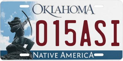 OK license plate 015ASI