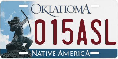 OK license plate 015ASL