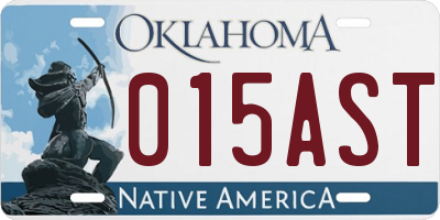 OK license plate 015AST