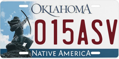 OK license plate 015ASV