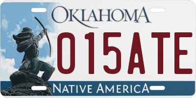 OK license plate 015ATE