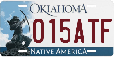 OK license plate 015ATF