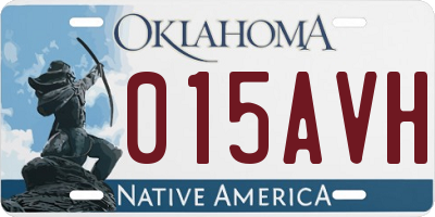 OK license plate 015AVH