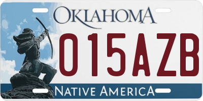 OK license plate 015AZB