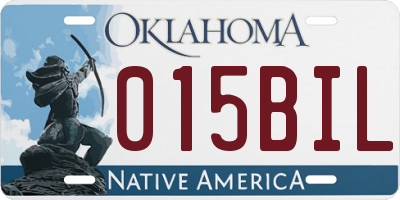 OK license plate 015BIL