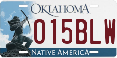 OK license plate 015BLW