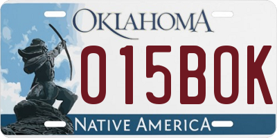 OK license plate 015BOK