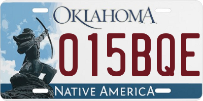OK license plate 015BQE