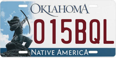 OK license plate 015BQL