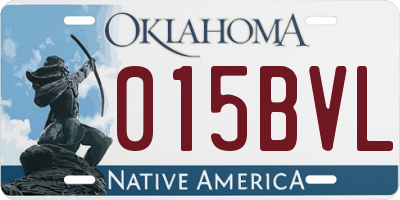 OK license plate 015BVL