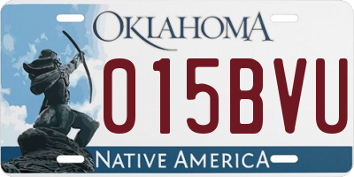 OK license plate 015BVU