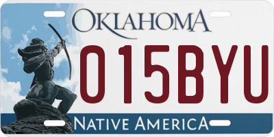 OK license plate 015BYU