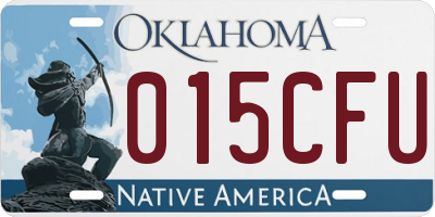 OK license plate 015CFU