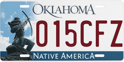OK license plate 015CFZ