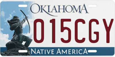 OK license plate 015CGY