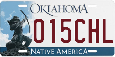 OK license plate 015CHL