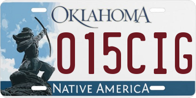 OK license plate 015CIG
