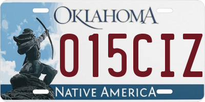 OK license plate 015CIZ