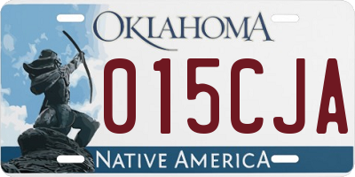 OK license plate 015CJA