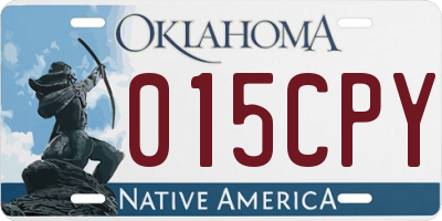 OK license plate 015CPY
