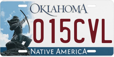 OK license plate 015CVL
