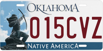 OK license plate 015CVZ