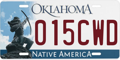 OK license plate 015CWD